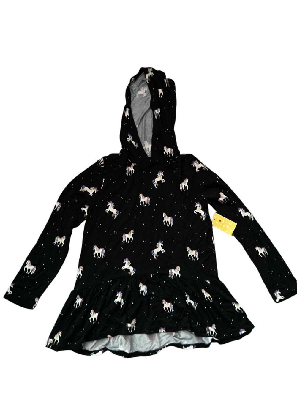 Girls tweens Rumi + Ryder unicorn hoodie tunic top size L size 12 size 14
